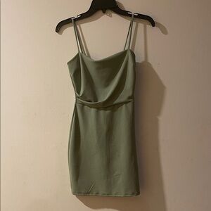 Sleek Olive Green/ Sage Mini Dress